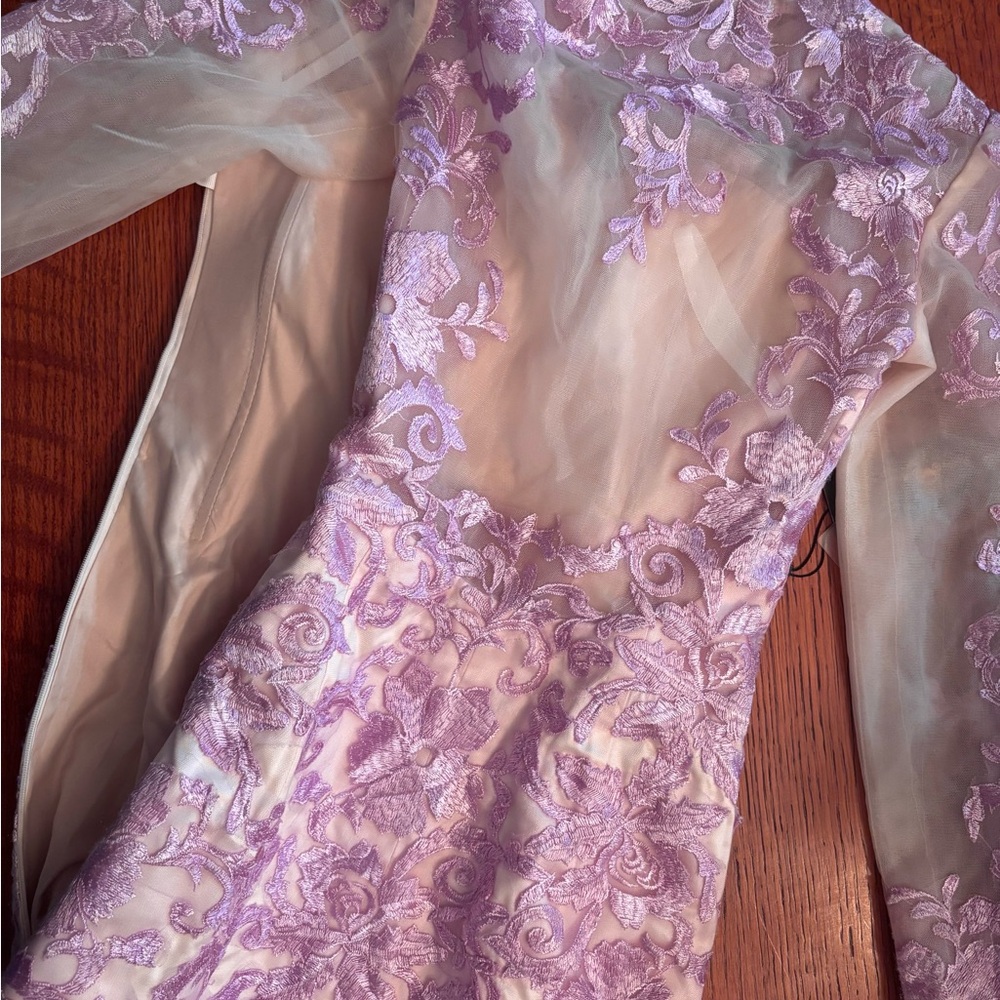 Lavender Lace Sheer Dress